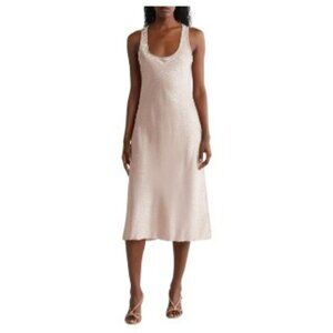 NWT Bebe Animal Print Mauve Pink Slip Dress Sleeveless Silky Feel in Size Large